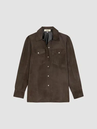 Rails Dean Suede Flap-pocket Shirt In Brown