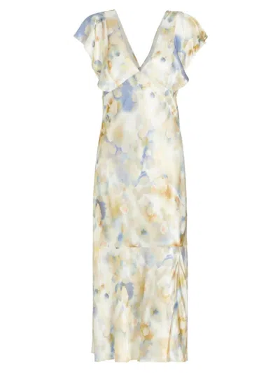 Rails Women's Dina Diffused V-neck Midi-dress In Diffused Blossom