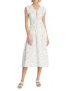 Rails Dion Floral Shirred Cotton Midi Dress In Amaryllis