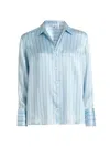 Rails Dorian Silk Shirt In Skyline Stripe In Blue