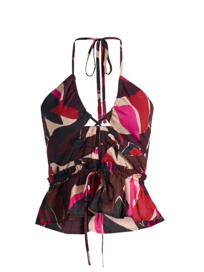 Rails Women's Dulce Printed Halterneck Cotton Crop Top In Multi