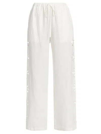 Rails Women's Emmie Eyelet Linen Pants In White Eyelet