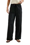 Rails Emmie Linen High-rise Straight-leg Pants In Black
