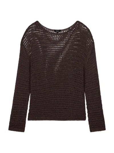 Rails Women's Evangeline Mesh Sweater In Brown