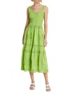 Rails Fawn Smocked Waist Broderie Anglaise Sundress In Green