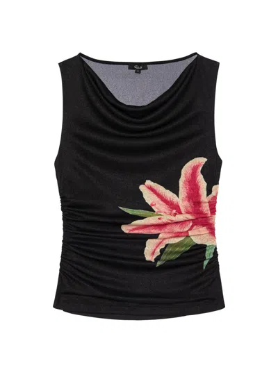 Rails Fete Ruched Knit Tank Top In Black