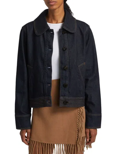 Rails Women's Figueroa Topstitched Denim Jacket In Blue
