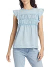 RAILS WOMEN'S FILOMENA LINEN-BLEND FLUTTER-SLEEVE TOP