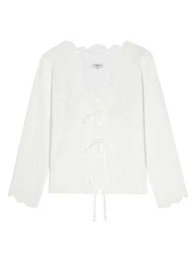 Rails Women's Fleur Embroidered Linen Blouse In White