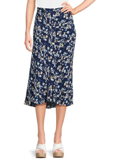 Rails Women's Floral Column Midi-skirt In Blue