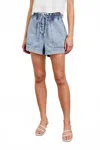Rails Foster Paperbag Denim Shorts In Blue
