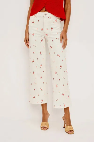 Rails Women's Getty Crop Wide Leg Pants In Ecru Romantic Floral In White