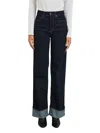 Rails Getty High Waist Cuffed Wide Leg Jeans In Blue