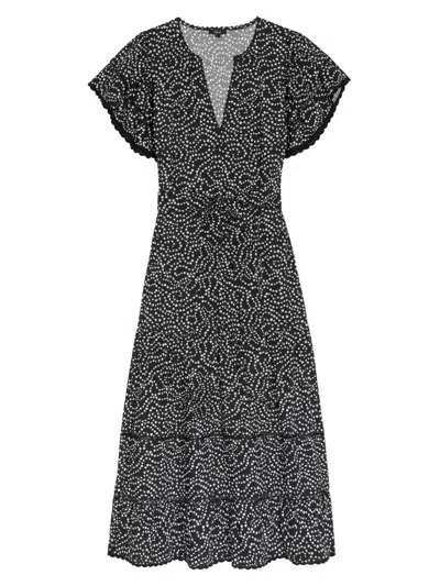 Rails Women's Gia Floral Self-tie Midi-dress In Black