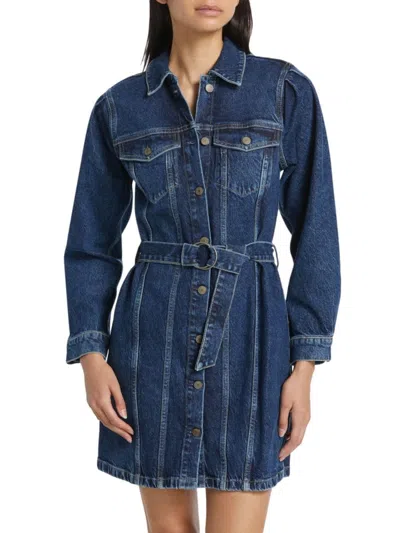 Rails Women's Griffith Belted Denim Mini Shirtdress In Blue