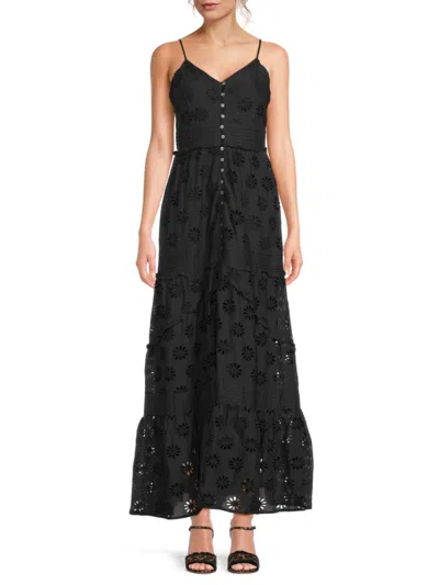 Rails Women's Henrietta Eyelet Cotton Maxi Dress In Black