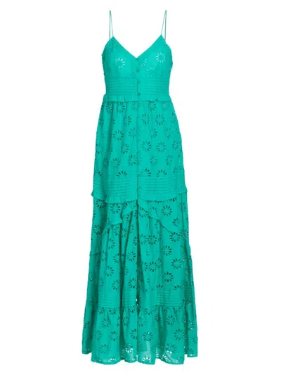 Rails Women's Henrietta Eyelet Cotton Maxi Dress In Jade