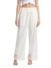 Rails Henrik Smock Waist Lace Trim Cotton Wide Leg Pants In White
