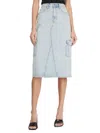 Rails Highland Cargo Denim Midi Skirt In Light Blue