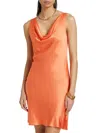 Rails Women's Indra Satin Cowlneck Minidress In Papaya