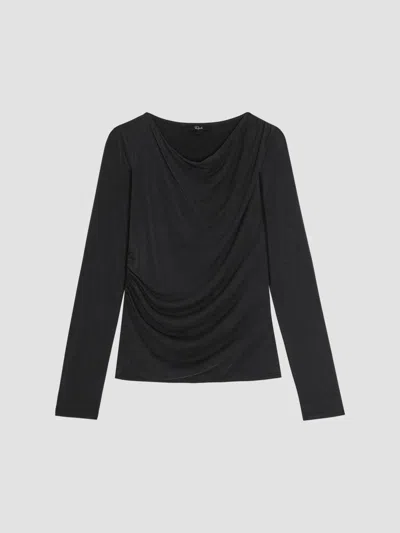 Rails Women's Issel Draped Long-sleeve Top In Black