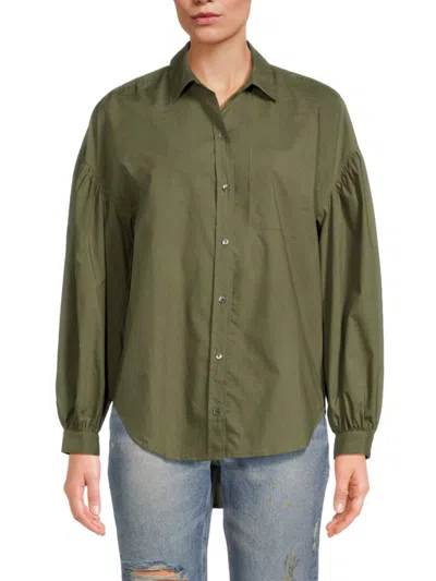 Rails Women's Janae High Low Shirt In Olive Smoke