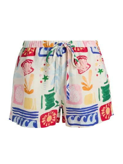 Rails Women's Jenner Bahama Linen High-rise Shorts In Multi
