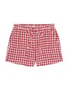 Rails Jenner Gingham Pull-on Linen Shorts In Red