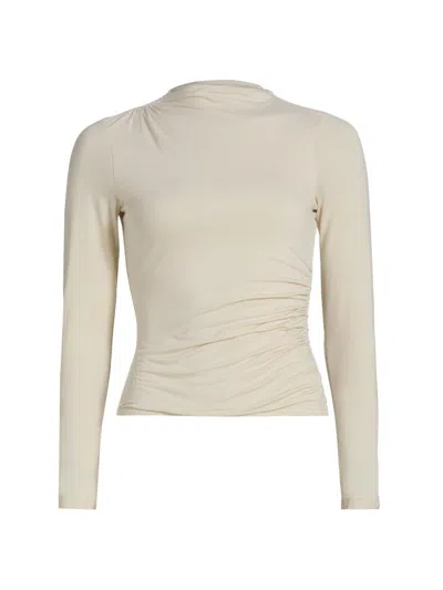 Rails Women's Joelle Fitted Ruched Long-sleeve Top In Neutral