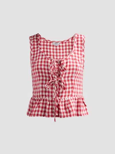 Rails Women's Jonah Gingham Linen Top In Red
