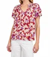 Rails Kamila Printed Split Neck Top In Multi