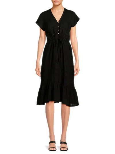 Rails Women's Kiki Linen Blend Midi Dress In Black