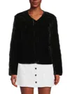 Rails Women's Kiko Diamond Quilted Velvet Jacket In Black