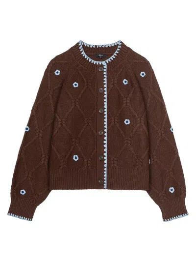 Rails Women's Laurie Floral Cable-knit Cardigan