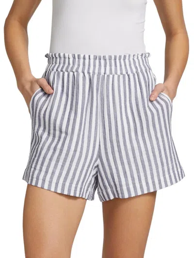Rails Women's Leighton Striped Cotton Shorts In Gray