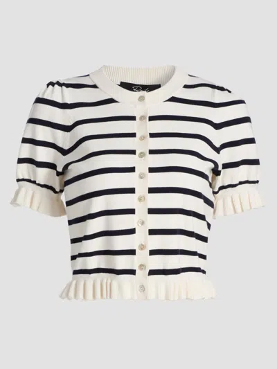 Rails Women's Lora Striped Ruffle-trim Cardigan In White