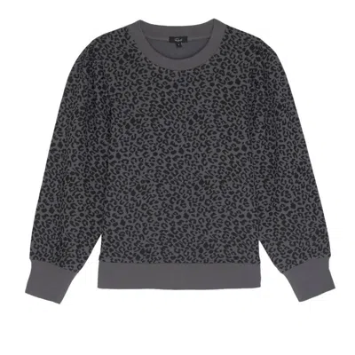 Rails Women's Marcie Sweatshirt In Charcoal Mini Cheetah In Grey