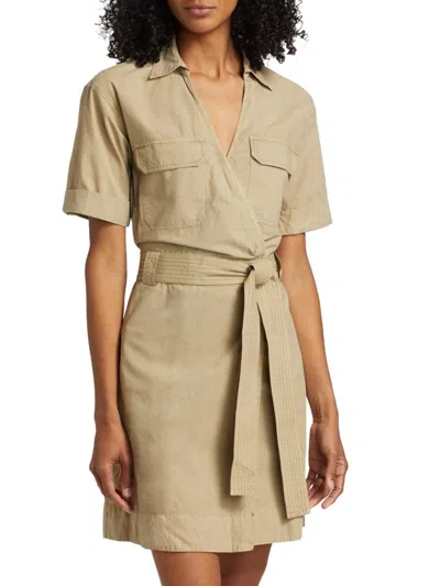 RAILS WOMEN'S NATALIE TWILL BELTED WRAP MINIDRESS