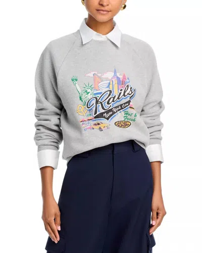 Rails Women's Nyc Crewneck Sweater In Grey In Blue