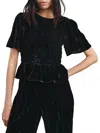 Rails Rosie Smocked-ruffled Blouse In Black