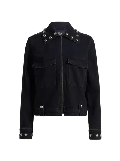 Rails Women's Roxbury Stud-trim Denim Jacket In Black