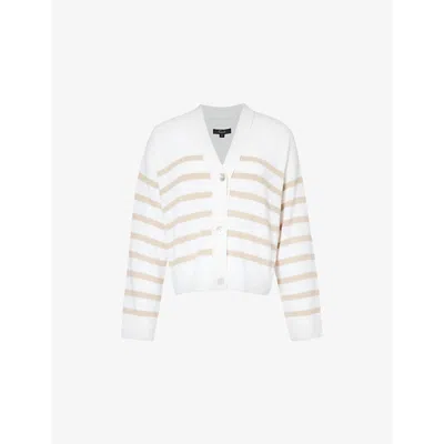 Rails Womens Sand Stripe Geneva Striped Cotton And Recycled Polyester-blend Knitted Cardigan