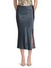 Rails Women's Satin Side-slit Midi-skirt In Blue