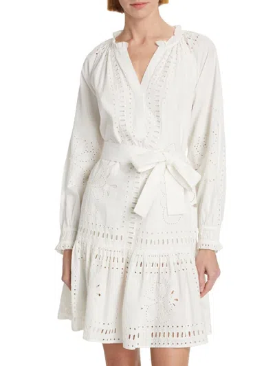 Rails Women's Saylor Cotton Eyelet Tie-waist Minidress In White