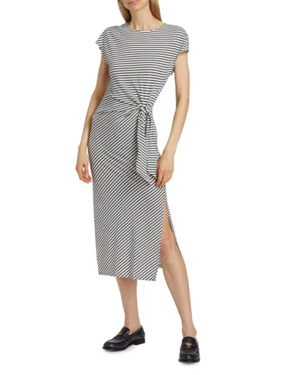 Rails Women's Selah Striped Side-tie Midi-dress In Gray
