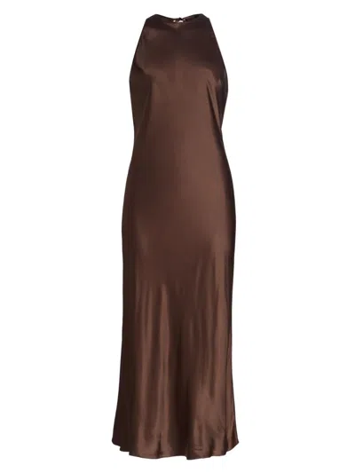 Rails Women's Solene Satin Sleeveless Midi-dress In Brown