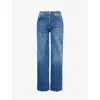Rails Womens Tidal Wave Getty Brand-patch Wide-leg High-rise Stretch-denim Jeans