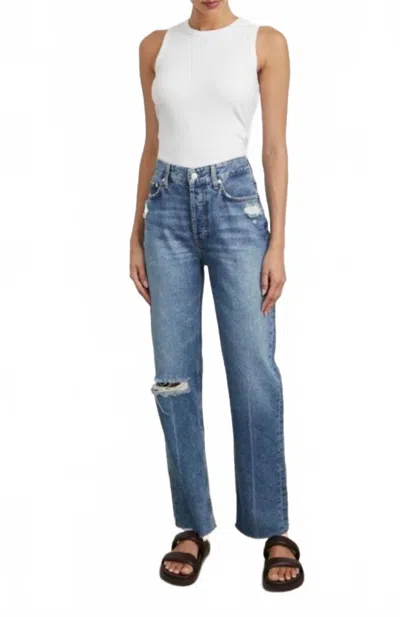 Rails Women's Topanga High Rise Straight Jeans In Vintage Sapphire Distress In Blue