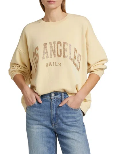 Rails Women's Varsity Glitter Graphic Cotton Fleece Sweatshirt In Neutral