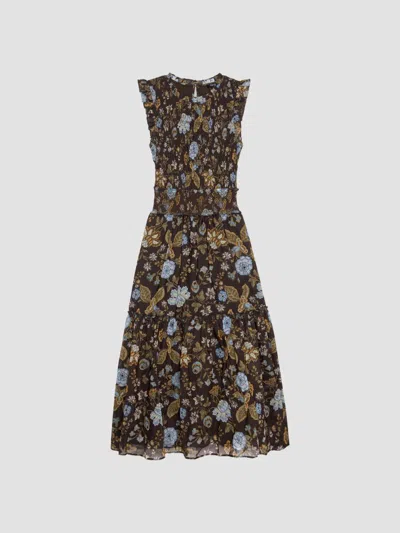 Rails Women's Vivier Smocked Midi Dress In Brown